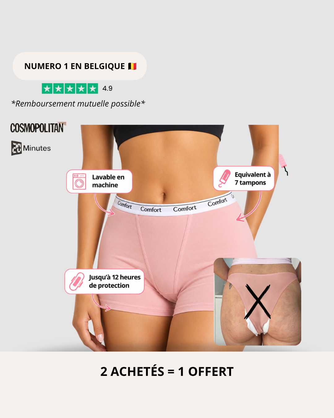 Culotte menstruelle anti fuite.